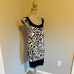 Black and white mini dress